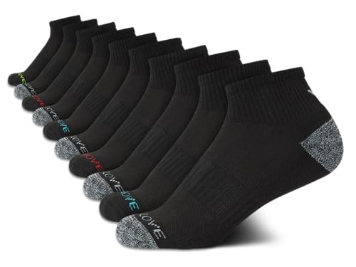 Body Glove Boys Quarter Socks 10 Pack Cushion Athletic Quarter Cut Running Socks for Kids - (Shoe Size: 4-8)