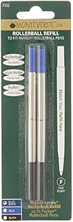 Monteverde Fine Point Refill for Parker Rolleball Pens - Blue/ Black (Pack of 2)