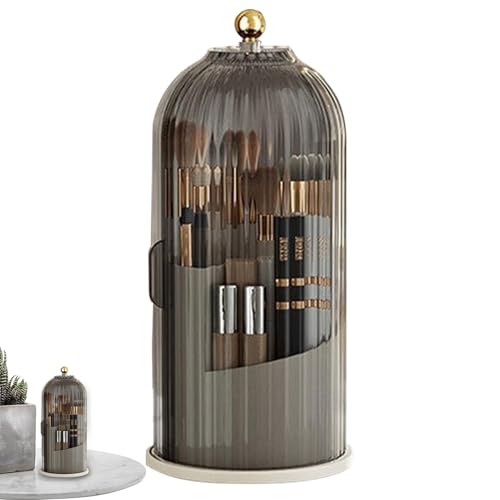 Generisch Organizador de brochas de maquillaje giratorio – Jaula de pájaros – Herramientas de almacenamiento con tapa | Organizador de labios giratorio de 360 grados para baño, dormitorio