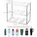 IEEK 3 Tier Stackable Wine and Water Bottle Holder Free-Standing Fridge Wine Bottle Organizers Clear Plastic Water Bottle Holder for Cabinet,Refrigerator,Pantry,Kitchen Countertops,Holds 9 Bottles