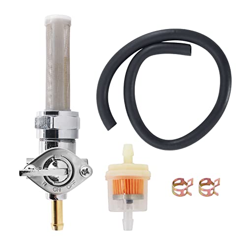 Kipa Gas Fuel Petcock Tank Shut Off Valve Switch For Heritage Softail Springe Electra Glide Fatboy Dyna Tour Glide Sportster 883 1200 13/16" Threads Nut #TOP7