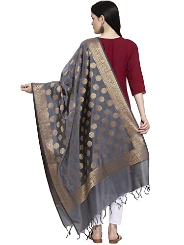 Brocade Red Woman's Indian Ethnic Chunni, Dupatta, Stole, Scarf Shawl Wrap Banarasi, Silk4