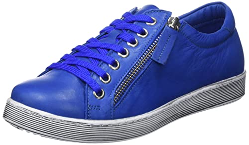 Basket Andrea Conti en cuir bleu roi finitions premium pointure 35