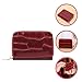 SEWCHICS Fashion Wallet Card Organizer Multi-card Holder Small Red Pu Leather Accordion Coin Purse for Women Travel and Daily Use