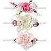 Ncmama Baby Girls 17" Headbands Big Pink Floral Hair Bows Elastic Bands for Toddler Kids Hairbands