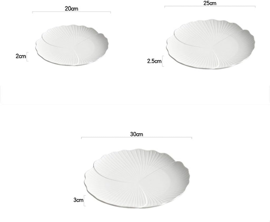 アシュルティジョ ウエスタンステーキディナープレート家庭用大型フラットプレートフルーツプレートセラミックホワイトケーキプレート(25