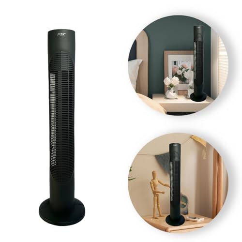 Ventilador de Torre Silencioso 55W com 3 Velocidades - Design Compacto para Salas, Quartos e Escritó