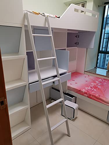 Escalera para loft y dormitorio juvenil con anclaje seguro de metal 7