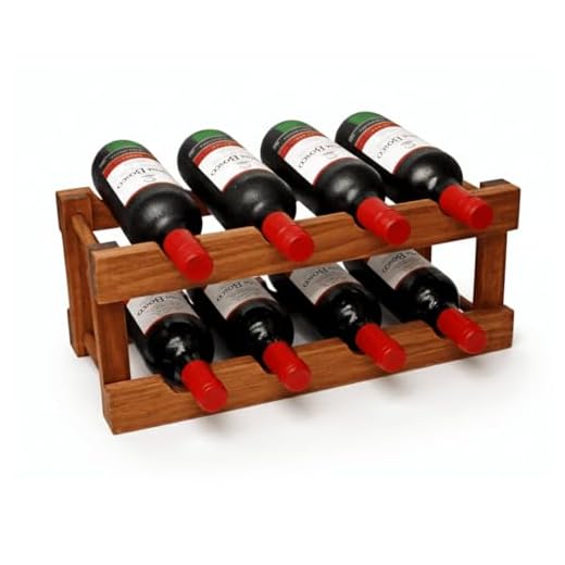 Organizador de Madeira para 8 Garrafas de Vinho