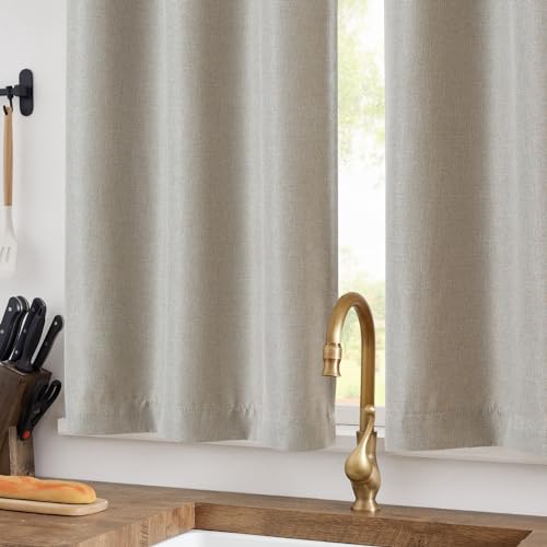 Jinchan-Linen-Textured-Tier-Curtains-2-Panel-24-Inch-Greyish-Beige-Room-Darkening-Farmhouse-Cafe-Style-for-Living-Room Jinchan Linen Textured Tier Curtains 2 Panel 24 Inch Greyish Beige Room Darkening Farmhouse Cafe Style for Living Room