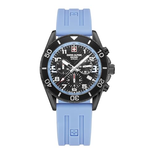 swiss alpine military Herren Uhr Chronograph Analog Quarz 7029.9871SAM Silikon
