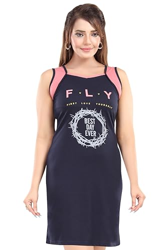 Image of ATTEMPT Women's Cotton Sleeveless Nighty /Nightgown /Sleepwear /Sleeveless Nighties /Nightdress /Female Nightwear
