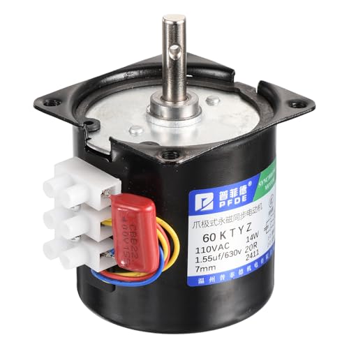 DMiotech Synchronous AC Reduction Motor 60KTYZ AC110V 20RPM Ac Motor 75N.CM CW/CCW Low Noise Gearbox Electric Motor for Instrumentation Automation Control