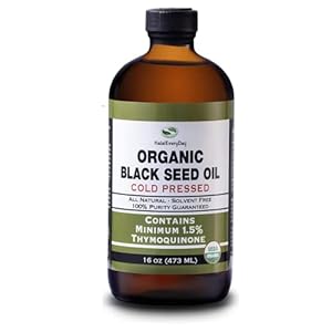 Organic Black Seed Oil – USDA Certified, Cold Pressed Glass Bottle 16oz – Over 1.5% Thymoquinone Turkish Black Cumin…