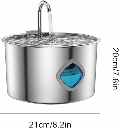 Fuente de agua de gato acero inoxidable LASDERTV 3.2L para mascotas 7