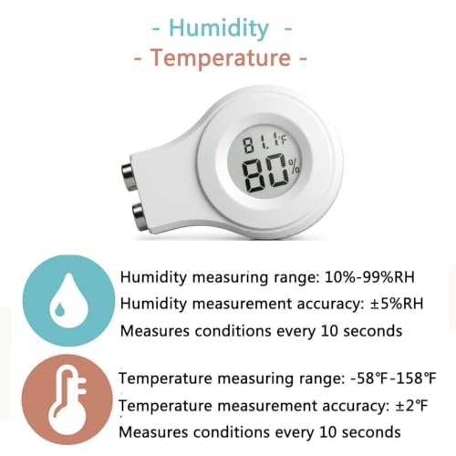 BamiriX 2PCS Magnetic 360° Placement Temperature and Humidity Monitor for Jumping Spider Enclosure Accessories Digital Thermometer Hygrometer for Reptile Tank, Terrarium, Gecko, Bearded Dragon - Image 7