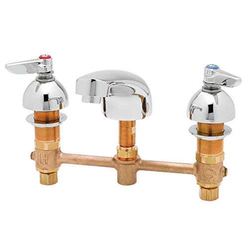 T&S Brass B-2990-WS - Grifo de lavabo, cuerpo oculto, centros de 8 pulgadas, boquilla de lavabo fundida, palancas y aireador de 1.5 GPM
