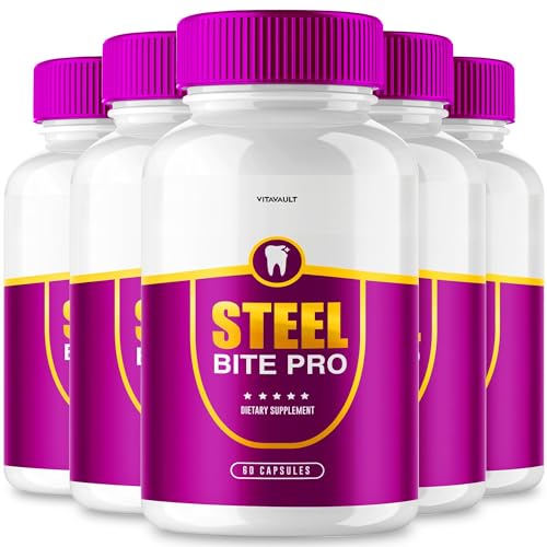 Vitavault (5 Pack) Steel Bite Pro for Teeth and Gum Repair, Authentic Steel Bite Pro Supplement, Dental Health Support Capsule, Zephyr Organics, One Bottle