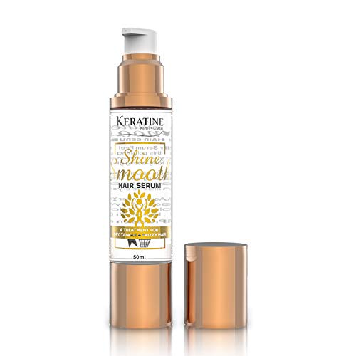 KERATINE PROFESSIONAL Shine Smooth Hair Serum |Anti Frizz Hair Serum for Frizzy and Damaged Hair, Infused with Keratin Protein, Strengthens & Protects, All Hair Types – Smooth & Silky feel (Gold)