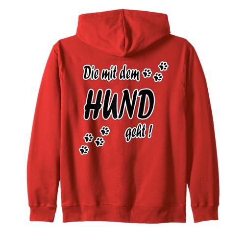 Damen Mädchen Die mit dem Hund geht Gassi Pfoten Hunde Kapuzenjacke