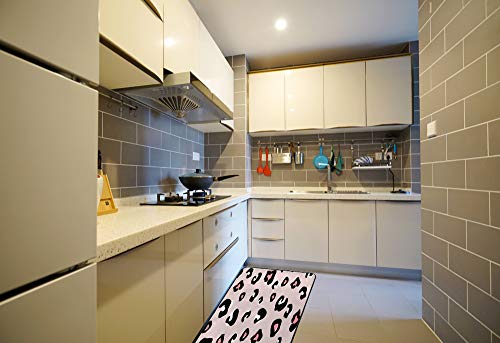 Tapis de cuisine épais anti-fatigue à motif léopard