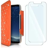 KARYLAX - Set di 2 bicchieri flessibili + custodia di protezione universale XL (A), colore: Arancione diamante per ALTICE S33