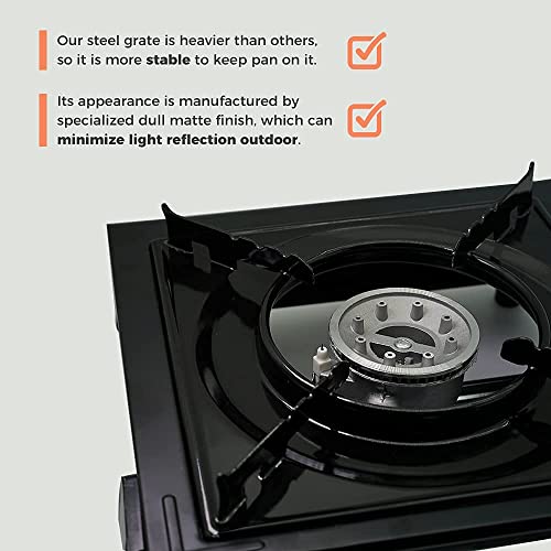 Camping Stove Portable Portable Butane Stove Camp Kitchen Equipment Single Burner Outdoor Cooking Grill For Camping, Picnics, Hiking, Fishing, Bbq (Black) #TOP7