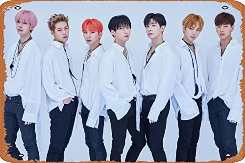 Targa in metallo vintage con scritta "Monsta X (Wonho, Minhyuk),