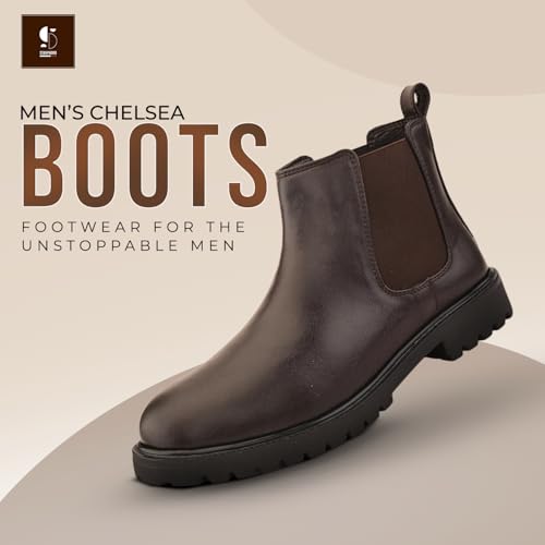 Image of STANPHORD Men Chelsea Boots | Stylish Ankle Length Casual Fashion Boots | Premium Comfortable Outdoor Travel Footwear