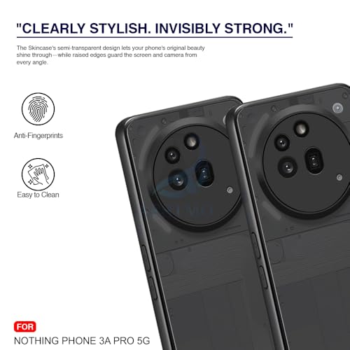 Image of AESTMO Nothing Phone 3A Pro 5G Back Cover | 360 Protection | Matte Frosted Hard Back Translucent | Bumper Case for Nothing Phone 3A Pro 5G (Smoke Black Matte PC+Black TPU Bumber)