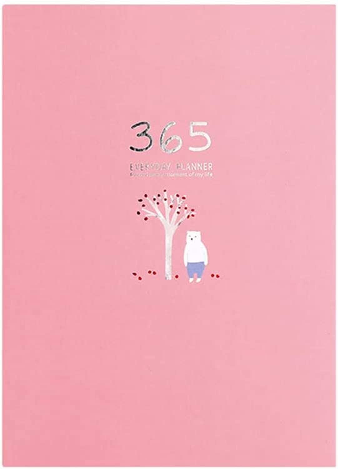 SYOSI Schedule Notebook Personal Daily Planner Journal, Notepad Schedule Plan Appointment Notebook Memo Book, Best Agenda Day Planner to Achieve Your Goals and Increase Productivity, Pink