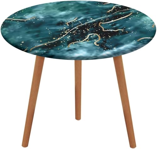 Nappe ronde moderne en polyester de qualité supérieure motif marbre vert - 8