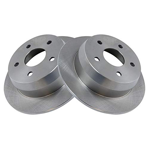 Image of TRQ Rear Brake Pad and Rotor Set Semi Metallic Solid Rotors | For 1999-2004 Jeep Grand Cherokee