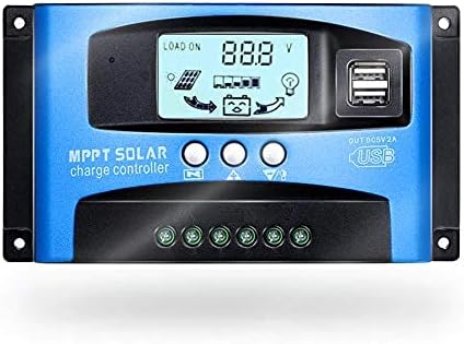 SolaMr 30A Solar Charge Controller 12V/24V Solar Panel Battery Charge Regulator with LCD Display and Dual USB Port - 30A