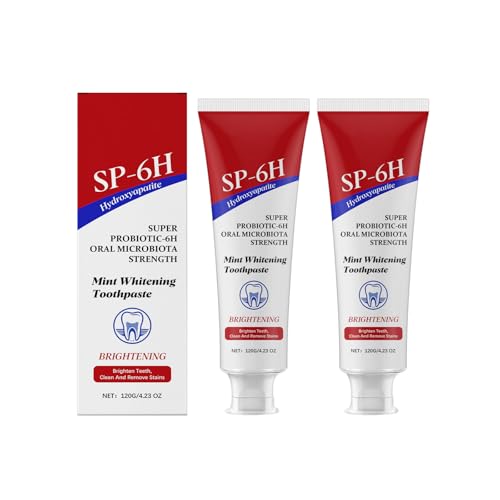 SP-6H Probiotic Whitening Pasta Dentífrica para Blanquear los Dientes y Aliento Fresco,Teeth Whitening Foam Toothpaste, Limpie la Boca, Repare el Esmalte y Evite la Caries Dental, 2Pack