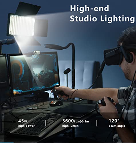 Kit Completo Iluminação de Luz LED Com Tripé, Luz de vídeo 3200-5500K CRI 96+ Luz regulável