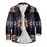 T-Shirts Gentelman Longsleeve T-Shirts Frühling Polyester aztekisch mit Reverskragen Locker T Shirt Herren Work Oversized Knopfleiste Weich Legere Schwarz