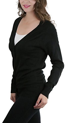 Image of ToBeInStyle Women's Long Sleeve Button Down V-Neck Cardigan