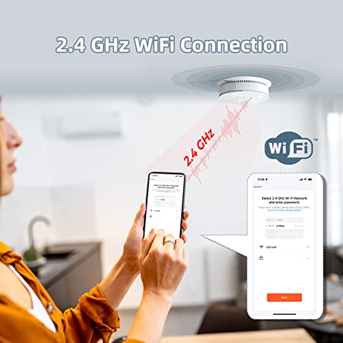 Siterwell 2.4G Wifi Smoke Detector Carbon Monoxide Detector Combo, 2 In 1 Smart Fire And Co Alarm Detector, Voice Alert, Replaceable Battery, Auto-Check, Conforms To Ul 217 & Ul 2034 Standards, 2 Pack #TOP1