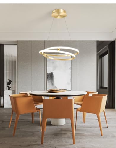 Suspension LED doré MOCHAMIK circulaire 42cm à intensité variable - 6