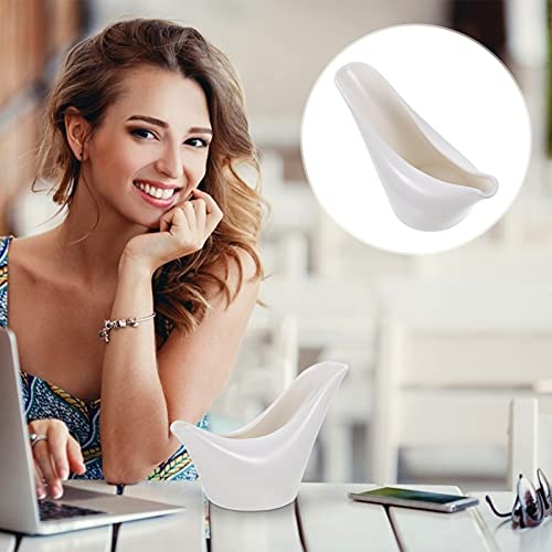 Cabilock 1pezzi Ceramica Bianco Gravy Boat Multifunzione Contenitore Latte e Salsa Manico Ergonomico Facile Da Pulire Per Casa e Ristorante - immagine 3