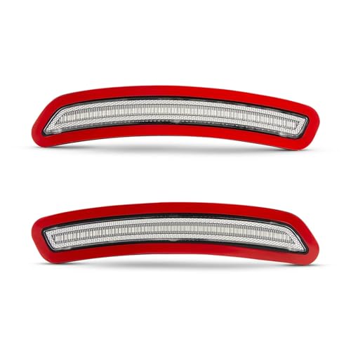 2PCS 72 Leds Red Side Marker Lamp Compatible For Toyota Supra 2020-2021 Rear Bumper Reflector Light Led Fend Flare Bulb(Clear lens)