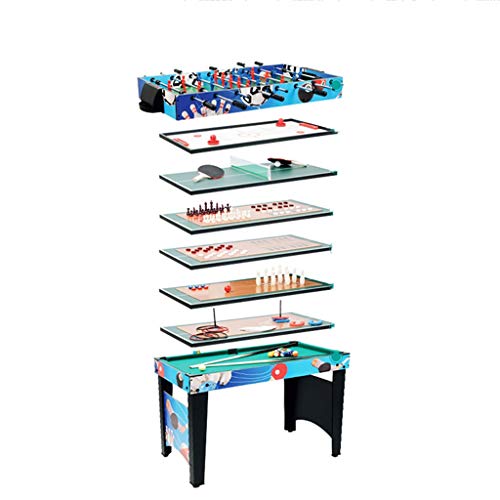 NoaLED Multi-Spieltisch-Set, 12-in-1-Kombi-Spieltisch-Set, Unterhaltungstisch 42 Zoll, mit Billardtisch, Tischtennis, Fußball, Tischfußball, Hockey, Schach, Shuffleboard, Bowling für Kinder