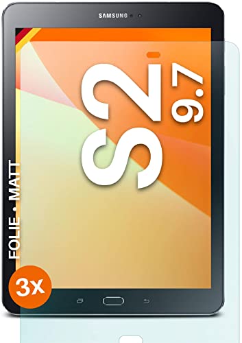 moex® FlexProtect Schutzfolie matt kompatibel mit Samsung Galaxy Tab S2 9.7 Folie gegen Reflexionen, Anti Reflex Bildschirmschutz, matte Bildschirmfolie, robust & Kratzfest – 3 Stück
