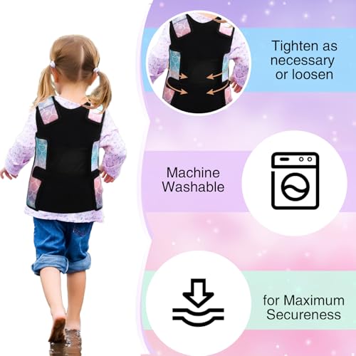 Image of Janmercy Weighted Vest for Kids Ages 2 to 9 Adjustable Neoprene Compression Vest Removable Weights Breathable Comfort Toddler(Mermaid,Small,Tie-dye)