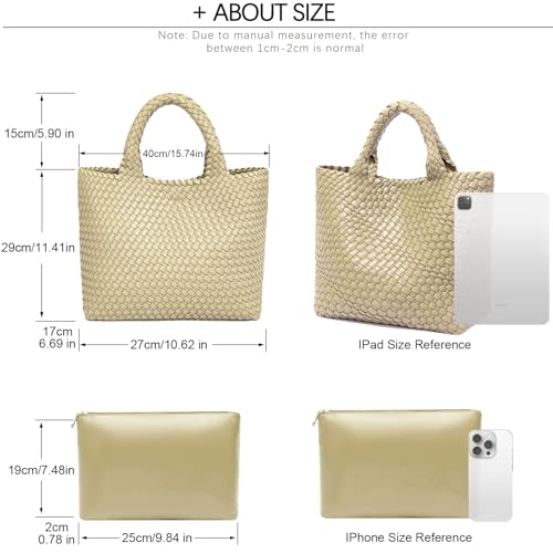 Image of JINMANXUE Fashion Woven Bag Shopper Bag Travel Handbags and Purses Women Tote Bag Large Capacity Shoulder Bags