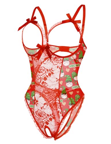 Image of Avidlove Women One Piece Lingerie Sexy Lace Babydoll Mini Bodysuit