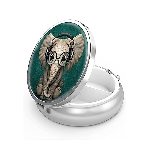 1 Pièces Mini Boîte Médicaments Ronde Portable Métal Petit Distributeur De Pilules De Voyage Pour Sac À Main