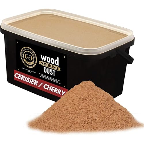 GRILLGOLD Sciure de Bois pour fumoir. Fumer Poisson, Viande, légumes. Seau refermable 5,5L Cerisier