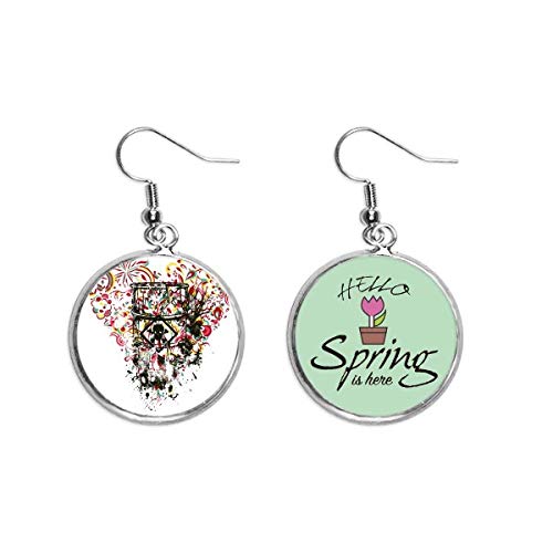 Pendientes de corazón con diseño graffiti street art de primavera